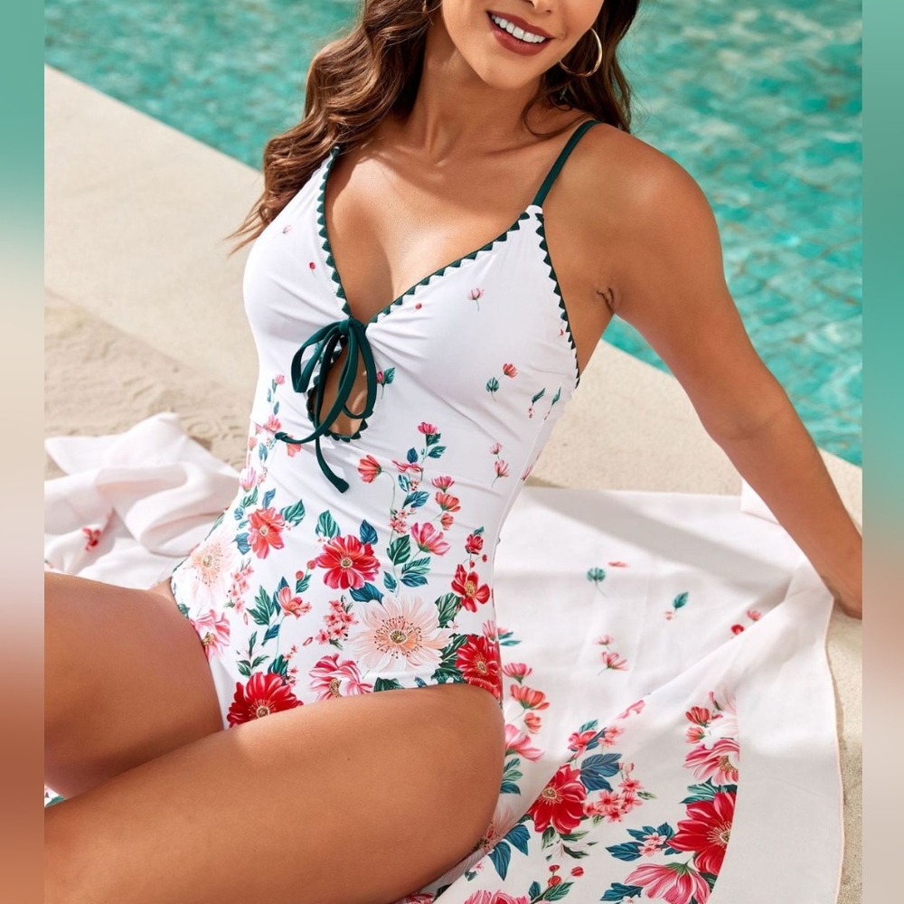 Dipped in Petals Swim Set - White - Picture 2 of 7